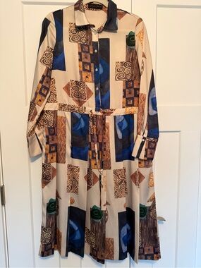 **LIKE NEW** Purification Garcia Drawstring Waist Pleated Dress